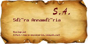 Séra Annamária névjegykártya